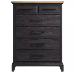Johnshaven Espresso and Brown 6 Drawer Chest