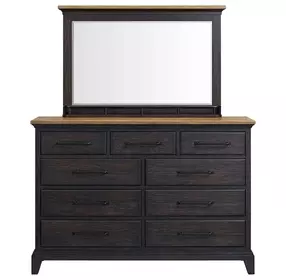 Johnshaven Espresso and Brown 9 Drawer Dresser and Mirror