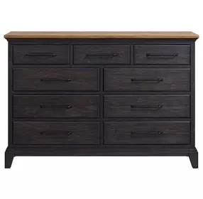 Johnshaven Espresso and Brown 9 Drawer Dresser