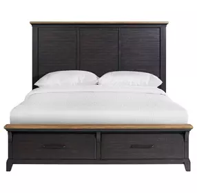 Johnshaven Espresso and Brown King Storage Panel Bed
