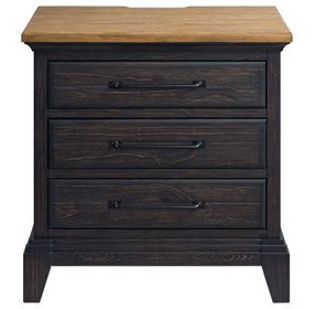 Johnshaven Espresso and Brown 3 Drawer Nightstand with Charger And Sensor Light