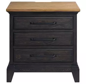 Johnshaven Espresso and Brown 3 Drawer Nightstand with Charger And Sensor Light