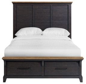 Johnshaven Espresso and Brown Queen Storage Panel Bed