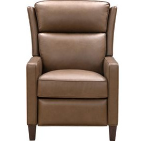 Moore Cashmere Taupe Leather Push Thru The Arms Recliner