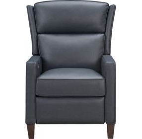 Moore Santa Fe Ocean Leather Power Recliner with Power Headrest and USB Charging