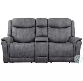 Morrison Stone Power Reclining Console 78" Loveseat with Power Headrest And Footrest