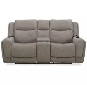 Penfield Frappe Zero Gravity 80" Power Reclining Console Loveseat With Heat And Massage