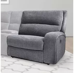 Polaris Bizmark Gray Performance Fabric RAF Power Recliner