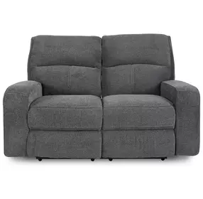 Polaris Bizmark Gray Performance Fabric 63" Power Reclining Loveseat