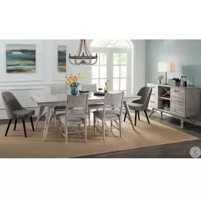 Modern Rustic Trestle Extendable Dining Room Set
