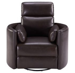 Radius Florence Brown Cordless Swivel Glider Power Recliner