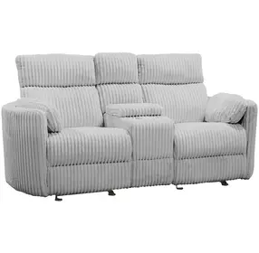 Radius Mega Grey 79" Glider Power Reclining Console Loveseat