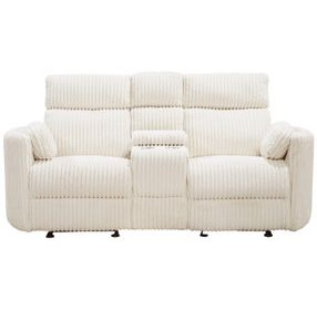 Radius Mega Ivory Glider Power Reclining Console Loveseat