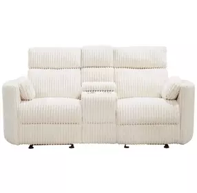 Radius Mega Ivory 79" Glider Power Reclining Console Loveseat