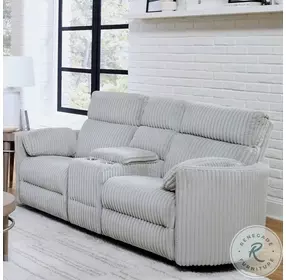 Arc Mega Grey Glider Power Reclining Console Loveseat