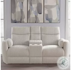 Radius Mega Ivory Glider Power Reclining Console Loveseat