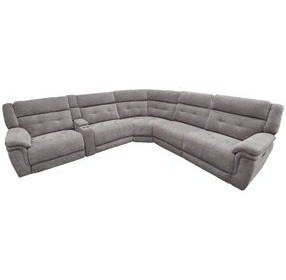Richland Bristol Grey 6 Piece Modular Power Reclining Sectional With Adjustable Power Headrests