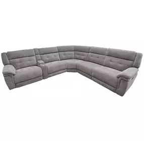 Richland Bristol Grey 6 Piece Modular Power Reclining Sectional With Adjustable Power Headrests