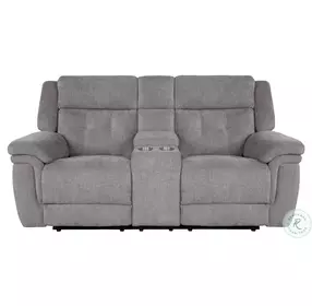 Silverwood Bristol Grey 80" Power Reclining Console Loveseat with Power Headrest