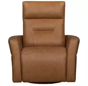 Remmington Vintage Caramel Leather Swivel Glider Power Recliner
