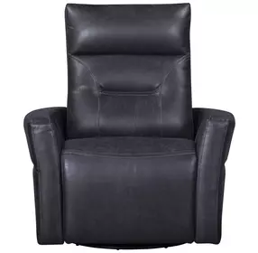 Remmington Vintage Slate Leather Swivel Glider Power Recliner