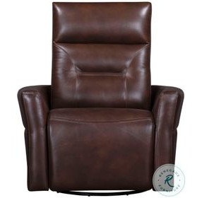 Rhettmere Auburn Leather Swivel Glider Power Recliner