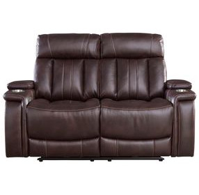 Royce Fantom Brown Power Reclining Loveseat with Power Headrest