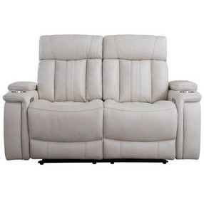 Royce Fantom Ivory Power Reclining Loveseat with Power Headrest