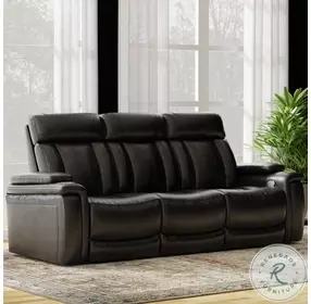 Royce Midnight Power Reclining Sofa with Drop Down Console Table
