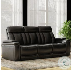 Vanderbilt Midnight Power Reclining Sofa with Drop Down Console Table