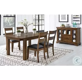 Mariposa Rustic Whiskey Leg Extendable Dining Room Set