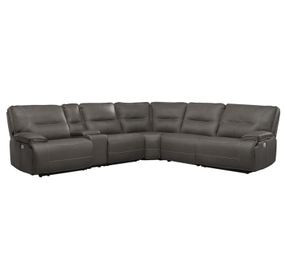 Spartacus Haze 6 Piece Performance Fabric Power Reclining Sectional