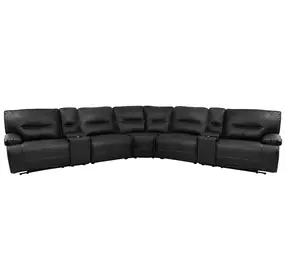 Spartacus Black Performance Fabric 7 Piece Modular Power Reclining Sectional