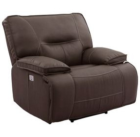 Spartacus Chocolate Performance Fabric Power Recliner with Power Headrest