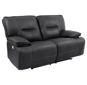 Spartacus Black Dual Performance Fabric 65" Power Reclining Loveseat with Power Headrest