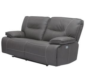 Spartacus Haze Dual Performance Fabric Power Reclining Loveseat with Power Headrest