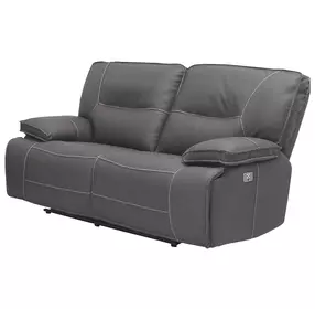 Spartacus Haze Dual Performance Fabric 65" Power Reclining Loveseat with Power Headrest