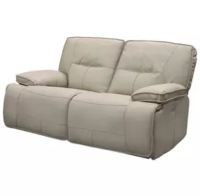 Spartacus Oyster Dual Performance Fabric 65" Power Reclining Loveseat with Power Headrest