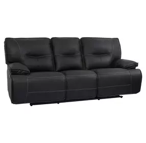 Spartacus Black Dual Performance Fabric 88" Power Reclining Sofa with Power Headrest