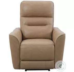 Thalden Brazilian Cappuccino Leather Zero Gravity Power Recliner