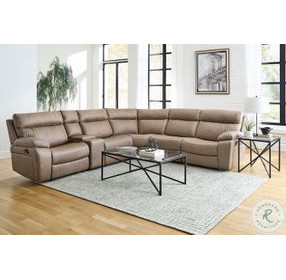 Theon Stokes Toffee Reclining Sectional