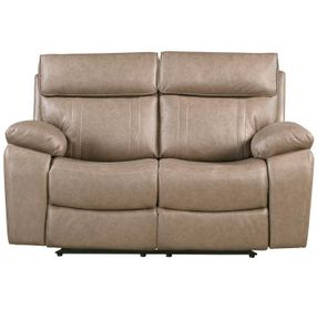 Theon Stokes Toffee Performance Fabric Reclining Loveseat