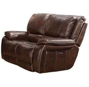 Vail Burnt Sienna Dual Power Reclining Loveseat with Power Headrest