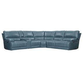 Whitman Verona Azure Cordless Leather Power Reclining Sectional