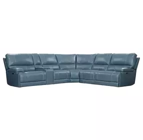 Whitman Verona Azure Cordless Leather Power Reclining Sectional