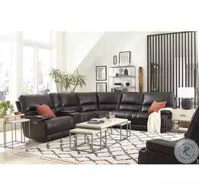 Whitman Verona Coffee Leather Modular Power Reclining Sectional