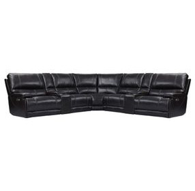 Whitman Verona Coffee Leather 7 Piece Modular Power Reclining Sectional