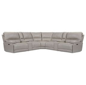 Whitman Verona Linen Leather 7 Piece Modular Power Reclining Sectional