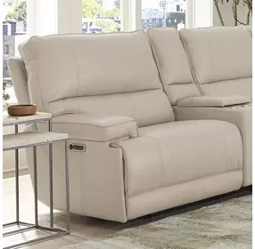 Whitman Verona Linen Cordless LAF Power Recliner with Power Headrest