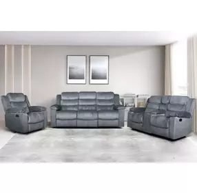 Willow Gray Living Room Set with Dual Recliner